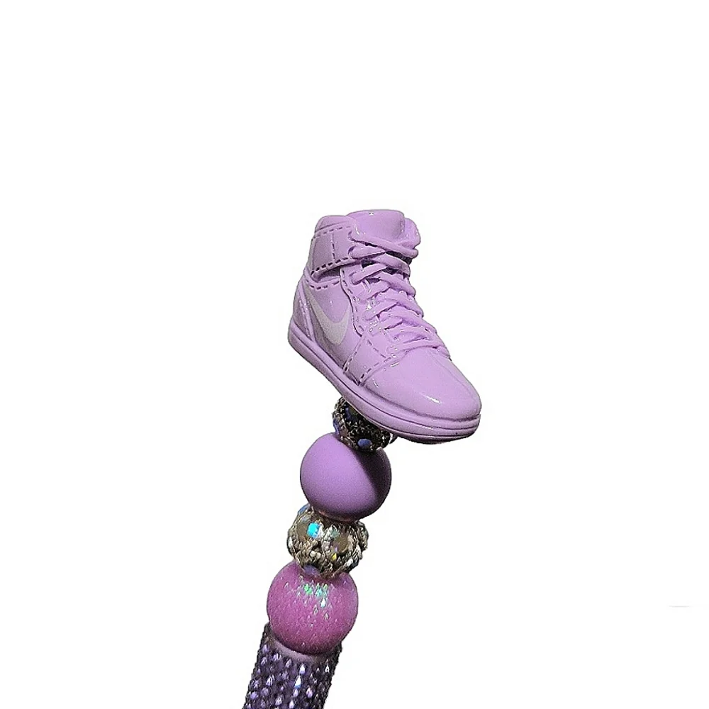 Athletic Sneaker Beaded Bling Ballpoint Twist Pen Topper Violet